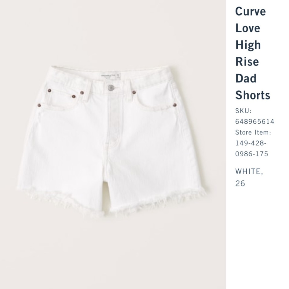 Abercrombie & Fitch Curve Love High Rise Dad Shorts
